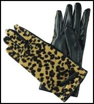 194529Beige Animal Print gloves