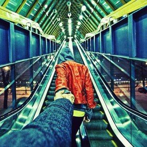 hot girlfriend escalators traveling